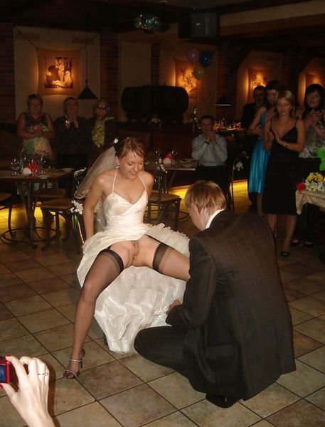 Bride Showing Pussy and Wedding Panties Amateur Wedding Party - Bride Showing Pussy and Wedding Panties