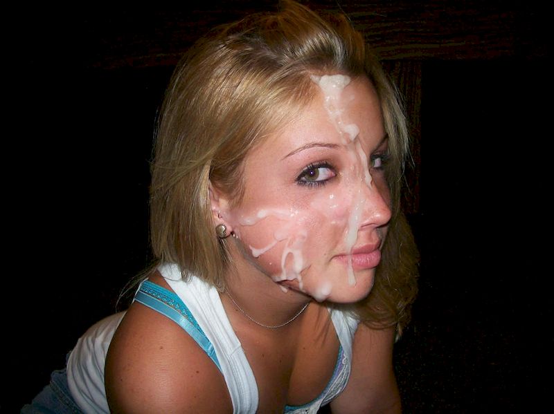 Blonde teen girlfriend homemade gangbang with facials